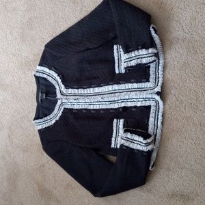 ***NWOT*** WHITE HOUSE BLACK MARKET TWEED BLAZER WITH RUFFLE DETAIL SIZE 4